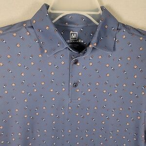 NWOT Mizzen Main Versa Polo Men S  Blue Moisture Wicking Golf Classic Fit